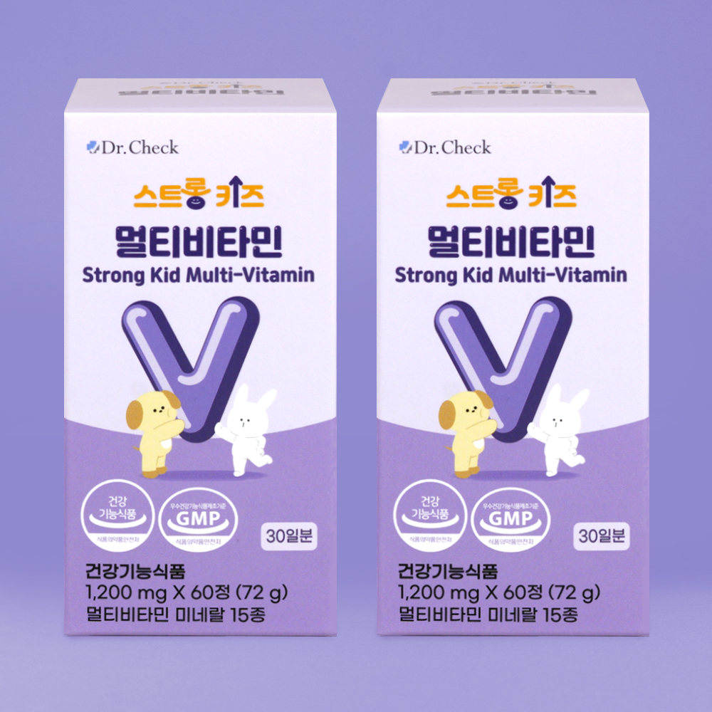 닥터체크 스트롱키즈 멀티비타민 츄어블 2개월분 2박스