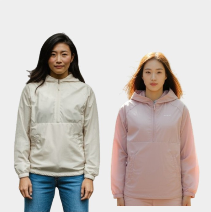 블랙야크 여성 여름 간절기 냉감 포켓형 프론트 아웃도어 바람막이 아노락 자켓 - 상품 이미지