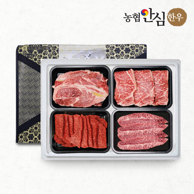 [농협안심한우] 1등급 프리미엄 암소 한우구이 선물세트 4호 1.2kg - 상품 이미지