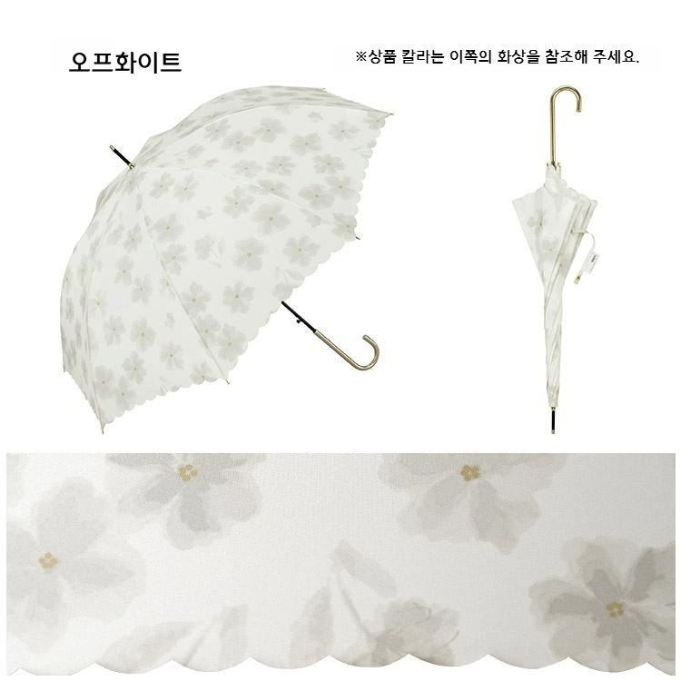 Wpc 수채화 플라워 장우산 여성용 장양산 3476-05-001 오프화이트 - 상세 이미지 3
