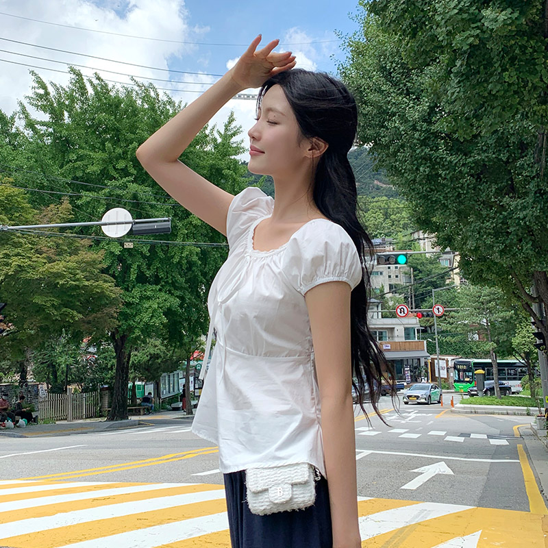 노이린 레이스 리본 플레어 블라우스 bs8357 - 상세 이미지 2