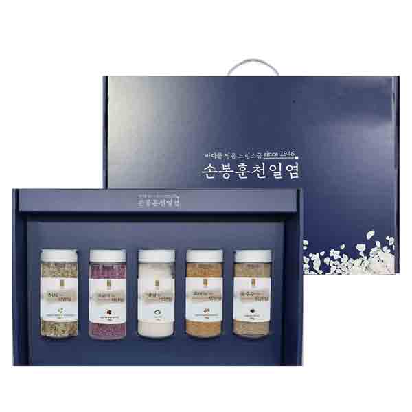 손봉훈 신안천일염 소금 선물세트 솔트레인보우 실속5종 A 집들이 결혼식 답례품 솔트 - 상품 이미지