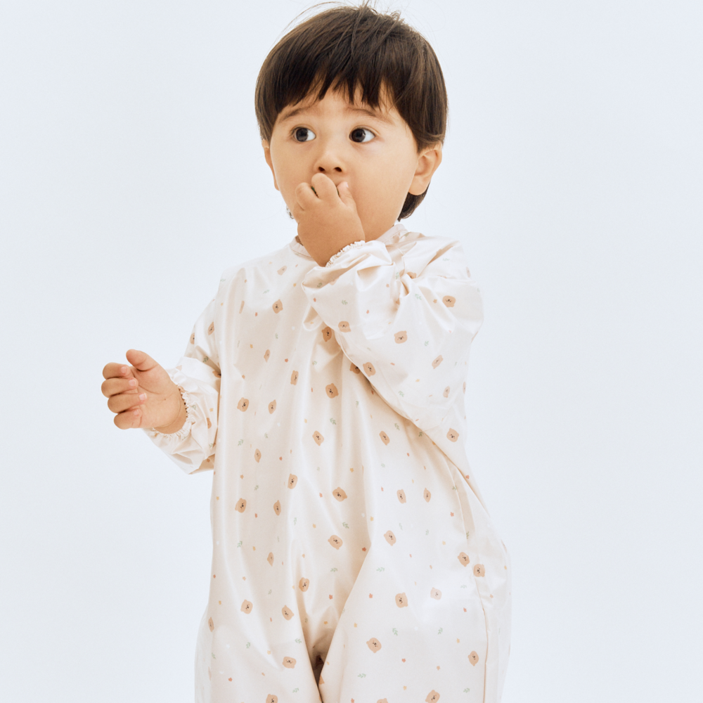 베이비클로 아기 방수 미술가운 문센 어린이 전신 아트가운 S 기린브라운 - 상세 이미지 3