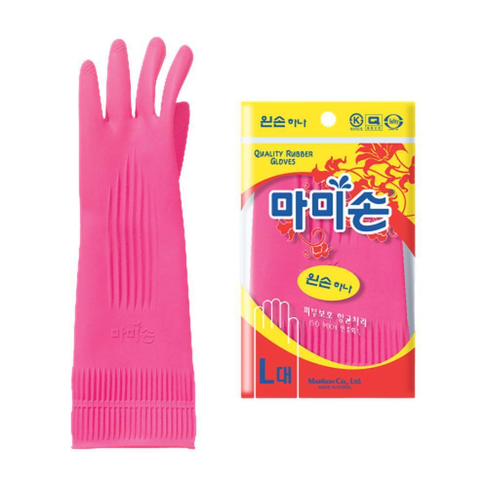 교체용 한쪽 고무장갑 왼손 38cm 핑크색 대형