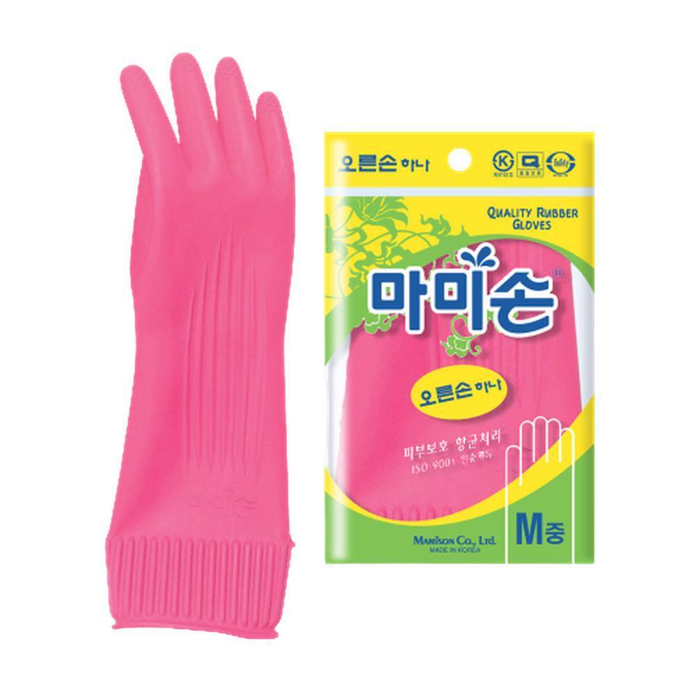 교체용 한쪽 고무장갑 오른손 35cm 핑크색 중형