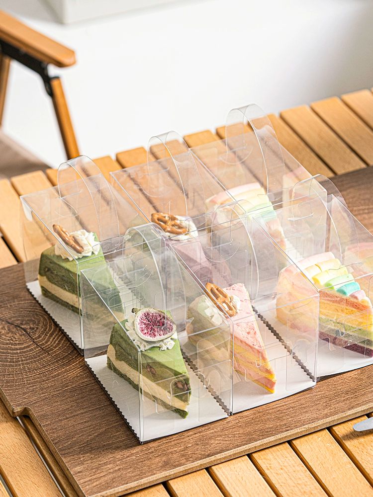 머핀 케익 조각케이크포장 타르트 포장 용기 케잌 직사각형 박스+트레이 12x8x10 - 상세 이미지 5