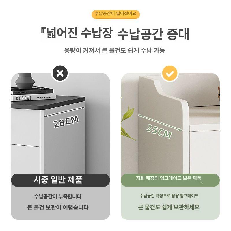수납장 탕비실 선반 베란다 테이블 정수기거치대 2서랍 2문 80CM 블랙그레이 - 상세 이미지 5