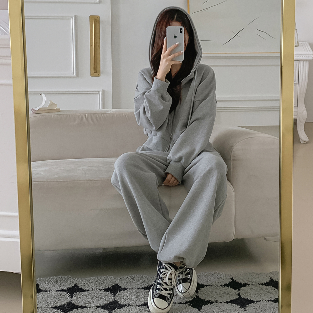 여성 트레이닝세트 크롭후드집업 츄리닝 트레이닝복 투웨이 와이드 상하세트