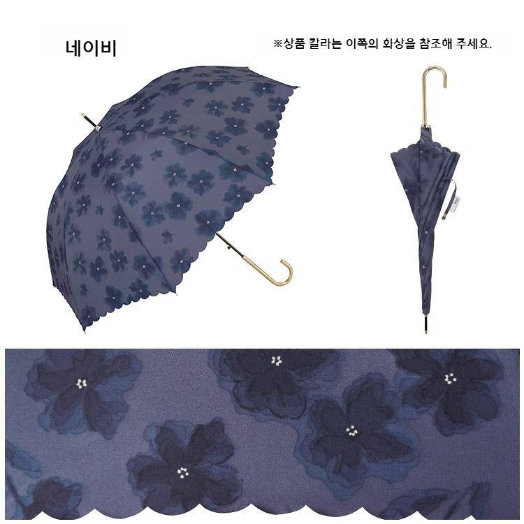 Wpc 수채화 플라워 장우산 여성용 장양산 3476-05-001 오프화이트 - 상세 이미지 4