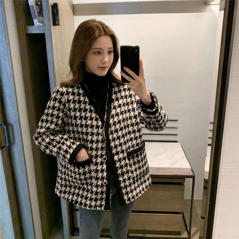 가을 겨울 결혼식 하객룩 트위드 재킷  블랙 - 상세 이미지 2