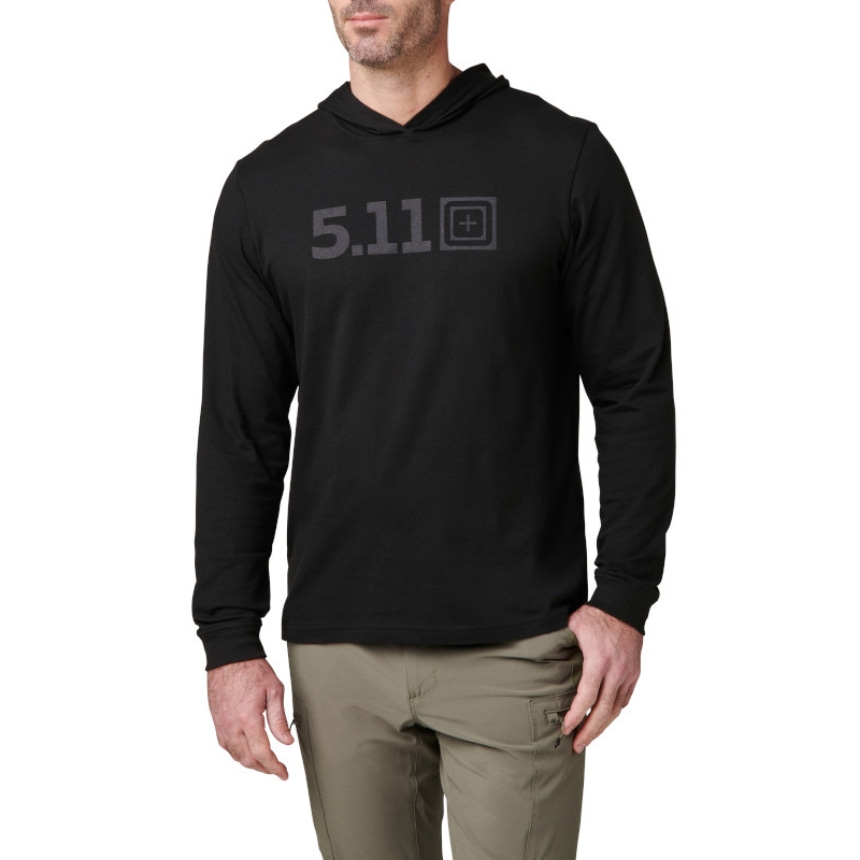 5.11 택티컬 511로고 후드 티셔츠(블랙) - Hooded Long Sleeve Tee (Black) - 상세 이미지 2