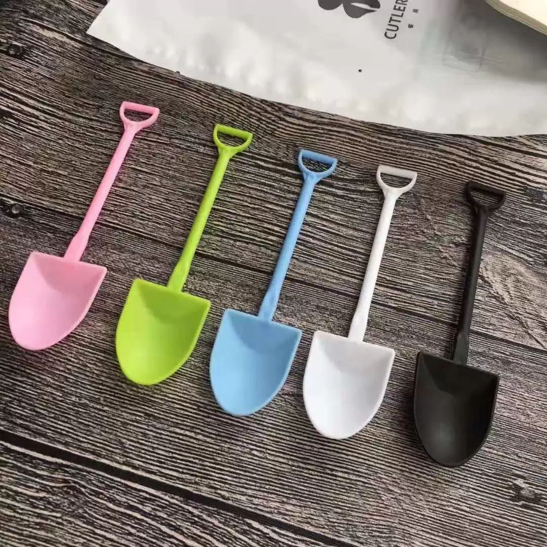일회용 스푼 삽모양 산포장 디저트 요거트 카페 포장 혼합색 묶음 100개 시 증정 5팩 - 상품 이미지