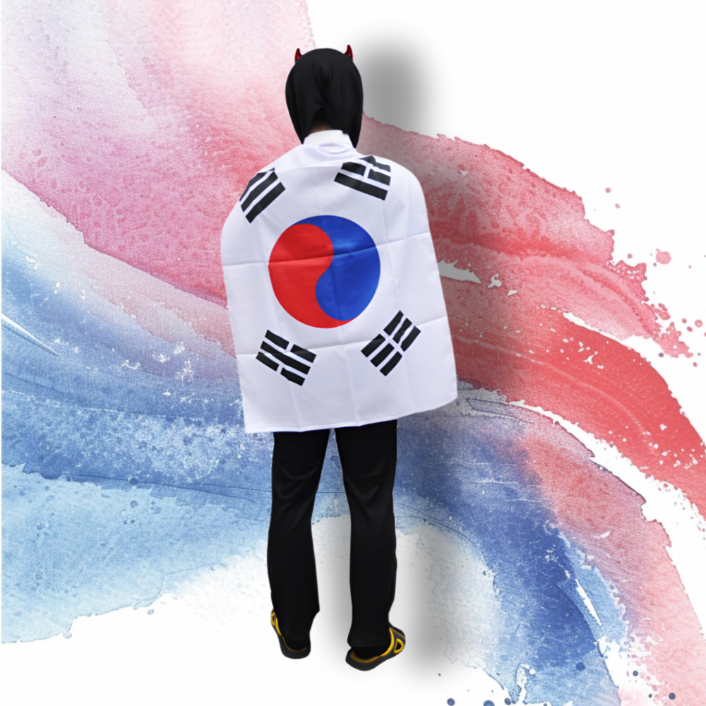 태극기망토 집회 대형 태극기 응원 시위 대한민국 국기 국산 8호