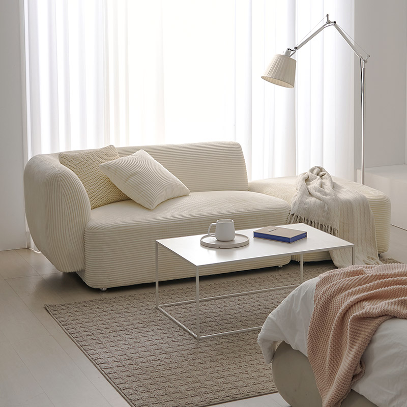 e스마트 모브 코듀로이 3인용 패브릭 쇼파 스툴포함