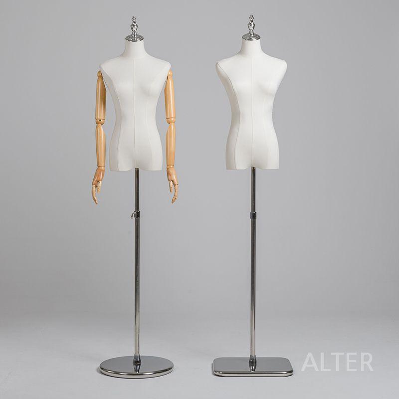 마네킹 어깨 가슴 여성 의류 옷가게 형태 손 없는 실버 정사각형 판 25cm - 상세 이미지 2