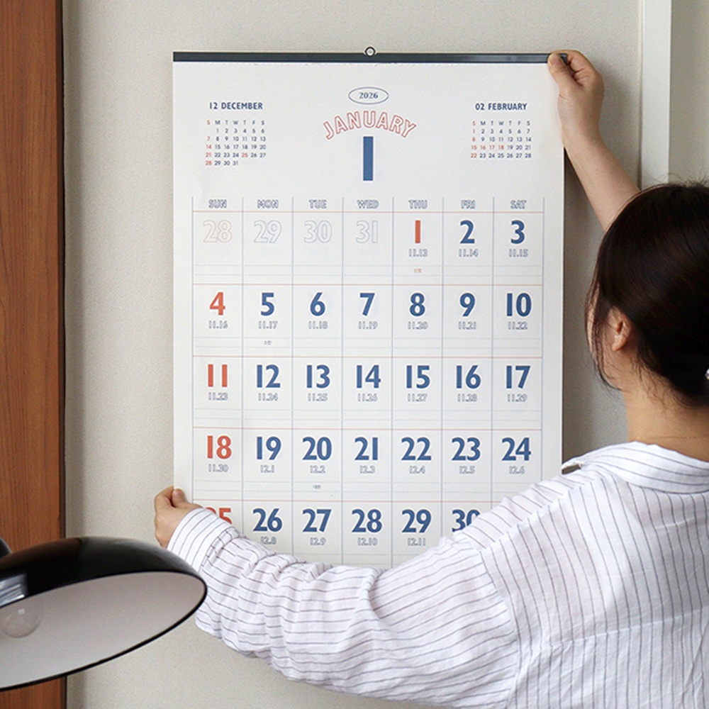 레트로 2026년 벽걸이달력 대형 2026 벽 달력 음력 26년 큰 캘린더 A2 - 상세 이미지 4