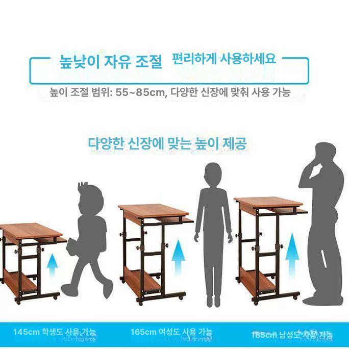 이동식 데스크탑 책상 노트북 책장형 침대용 가구 주도형 수출 표준 80 따뜻한 화이트 - 상세 이미지 3