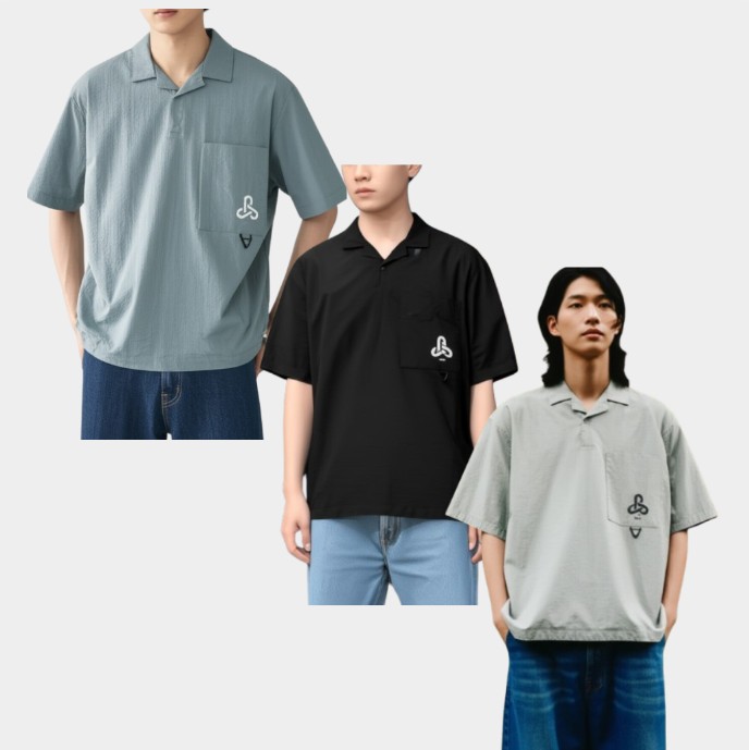 블랙야크 남성 여름 오버핏 포켓형 폴로락 아웃도어 캠퍼 반팔 티셔츠 - 상품 이미지
