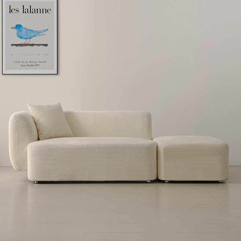 e스마트 모브 코듀로이 3인용 패브릭 쇼파 스툴포함