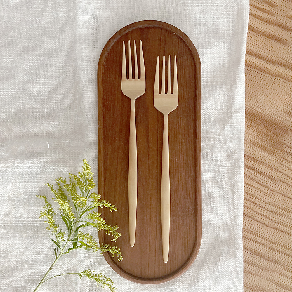 놋향 방짜유기 2인 로얄 포크 세트