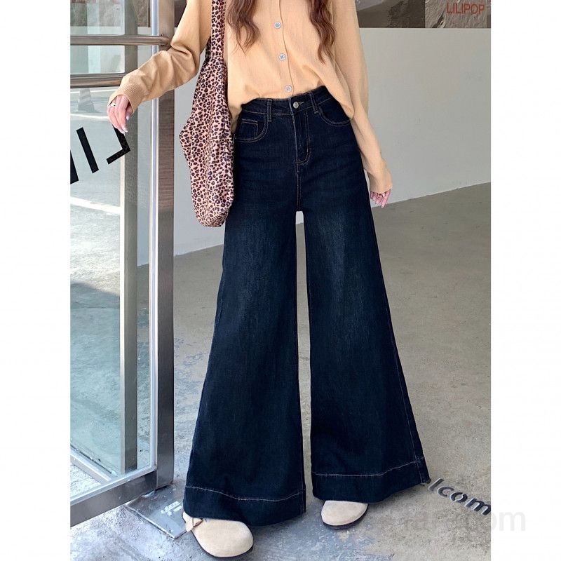 여성 와이드 데님 팬츠 루즈핏 스트레이트 청바지 여름용 시원한 착용감 데일리 캐주얼 스타일 편안한 외출용 바지 모던한 디자인 - 상세 이미지 5