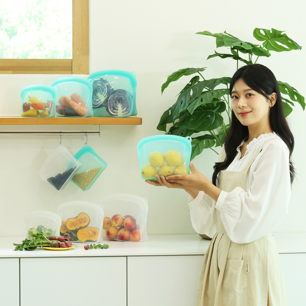 쿠치니티 플래티넘 실리콘 지퍼백 팩 푸드백 3종 세트 - 상세 이미지 2