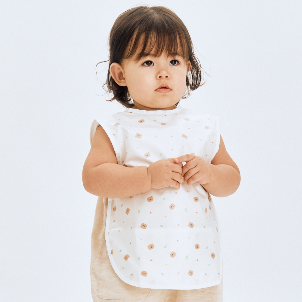베이비클로 건조기 이유식 턱받이 건조기용 안심 방수턱받이 바디빕 연두체크 - 상세 이미지 5