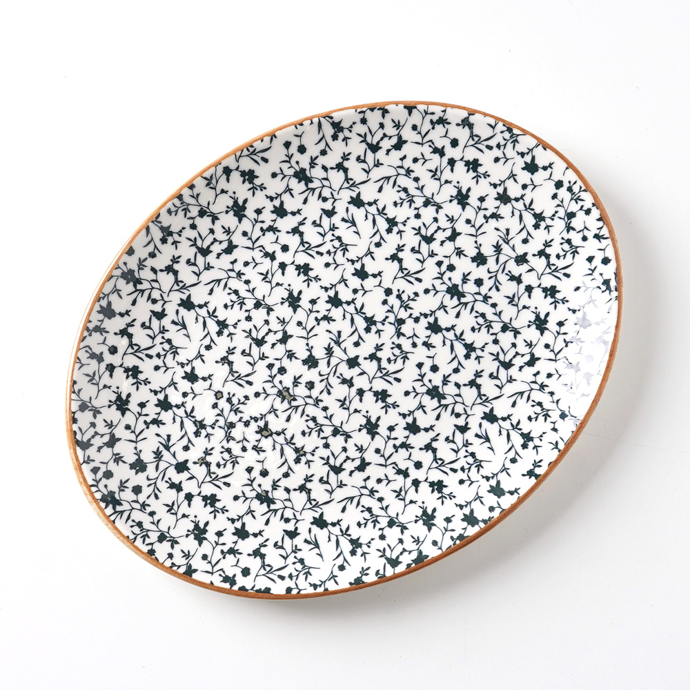 나린 도자기 접시 터키 빈티지 수입 그릇 1개, 31cm, 타원 - 상세 이미지 3