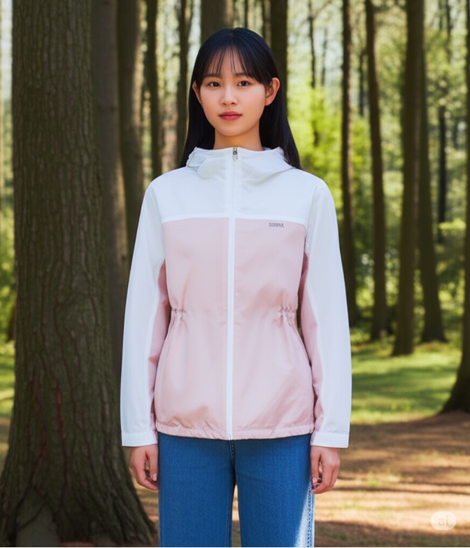 네파 여성 여름 경량 메쉬안감 통기성 투톤컬러 아웃도어 바람막이 등산 자켓 - 상세 이미지 4