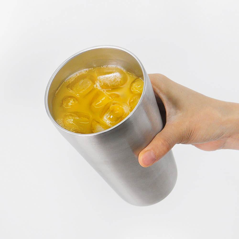 키친유 캠핑 스텐 이중컵 450ml 물컵 커피 아메리카노 맥주잔 하이볼 보온보냉 식당 카페 - 상세 이미지 3