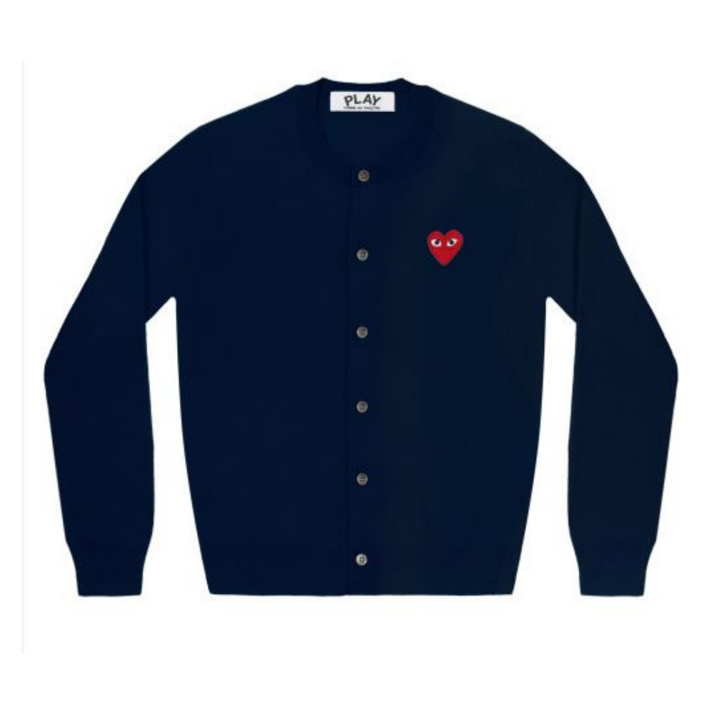 [국내] 꼼데가르송 가디건 라운드넥 네이비 레드와펜 남여공용 L사이즈 재고보유