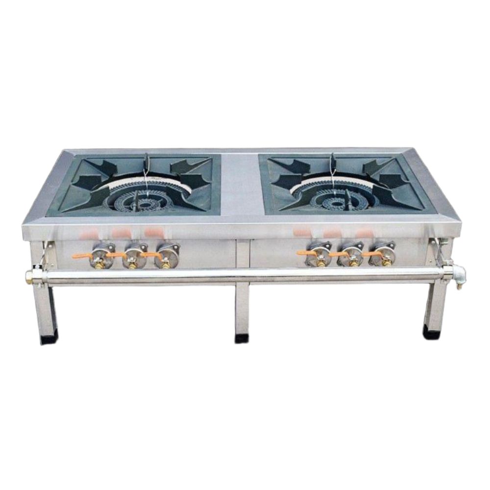 간택기 낮은 가스렌지 2구 업소용 육수용 스토브 이중 고리 2구 / 900x450x400