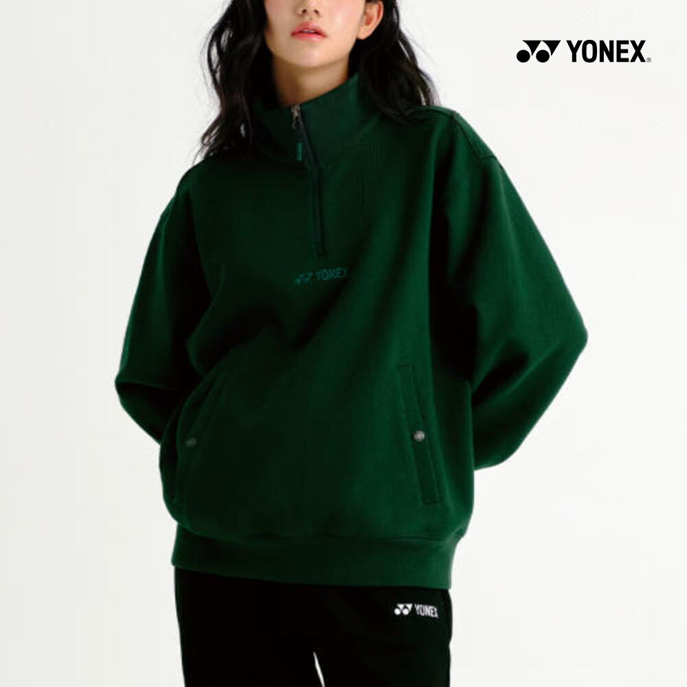 요넥스 253TL005U 맨투맨 배드민턴 의류 상의 티셔츠 남녀공용 배드민턴복 다크그린 - 상품 이미지