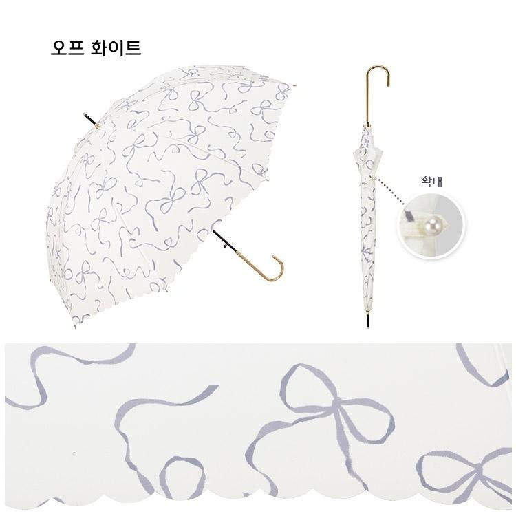 Wpc 하트 리본 장우산 여성용 차광 장양산 겸용 4780-05-001 핑크 - 상세 이미지 3