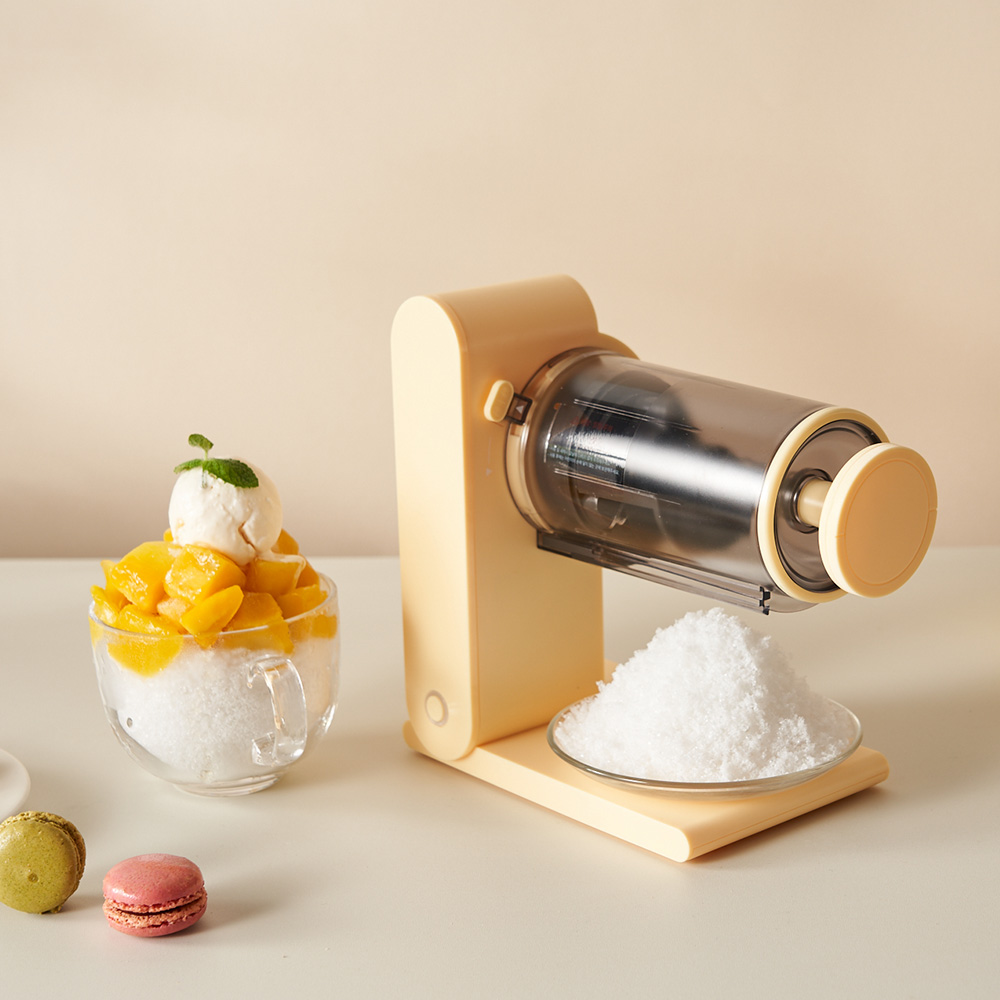 단미 무선 자동 눈꽃빙수기 팥빙수기계 우유빙수 슬러시 제빙기 빙삭기 화이트/핑크/옐로우