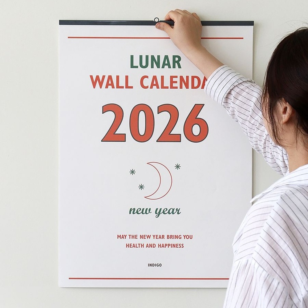 레트로 2026년 벽걸이달력 대형 2026 벽 달력 음력 26년 큰 캘린더 A2 - 상세 이미지 2