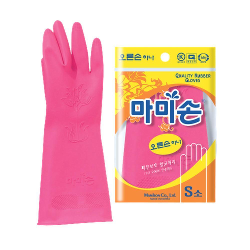 교체용 한쪽 고무장갑 오른손 31cm 핑크색 소형