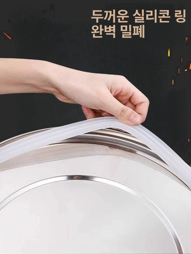스테인레스 쌀통 밀폐 진공 원터치 냉장고 쌀보관함 특대316스테인리스스틸 21L - 상세 이미지 5