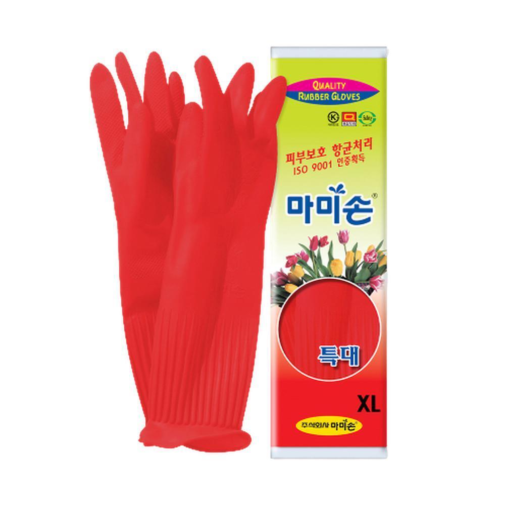 특대 레드 고무장갑 김장장갑 42cm 큰 사이즈