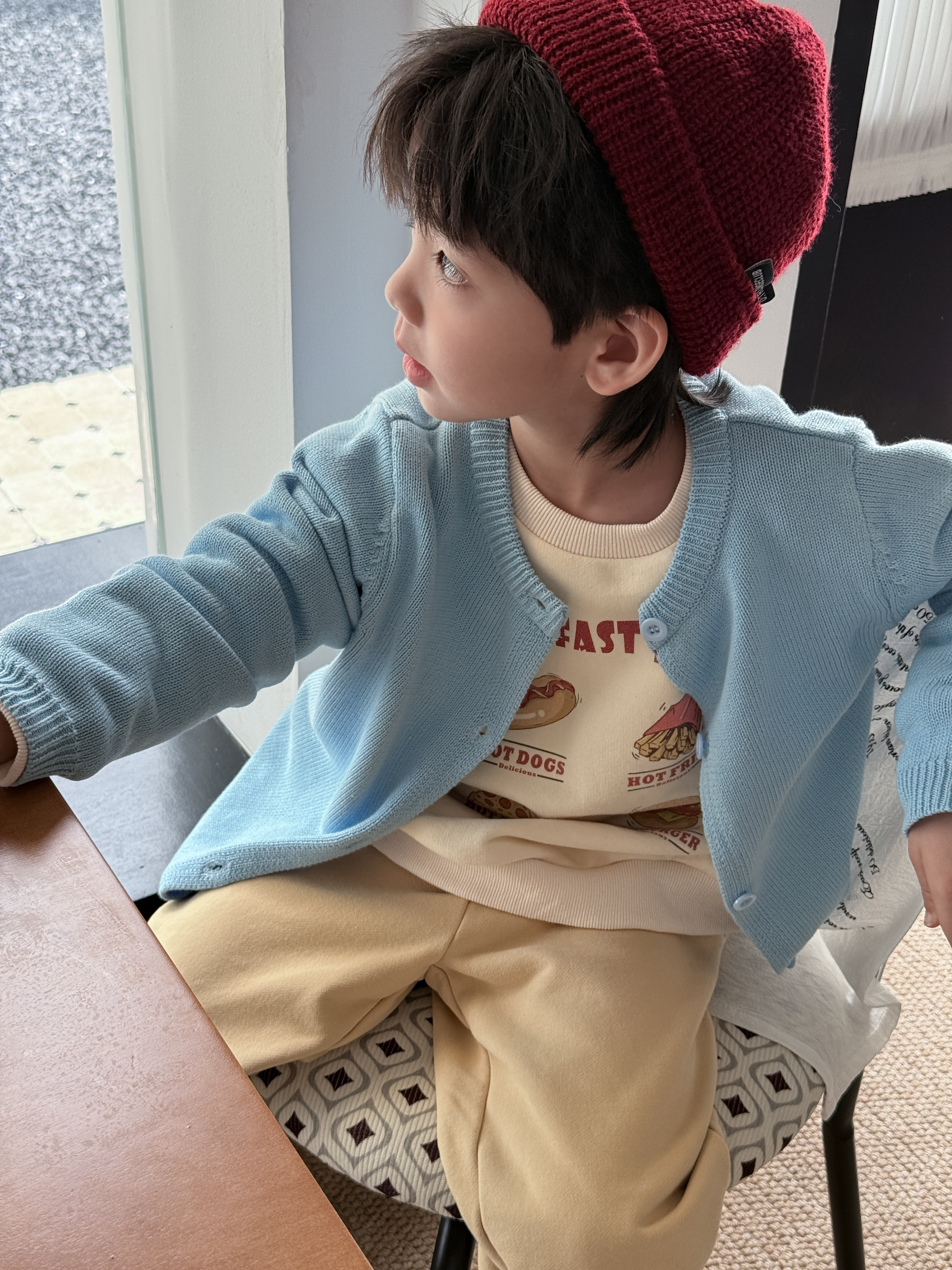SOME FAST FOOD 프린트 베이직 양기모 맨투맨 유아 주니어 가을 겨울 이미지 6