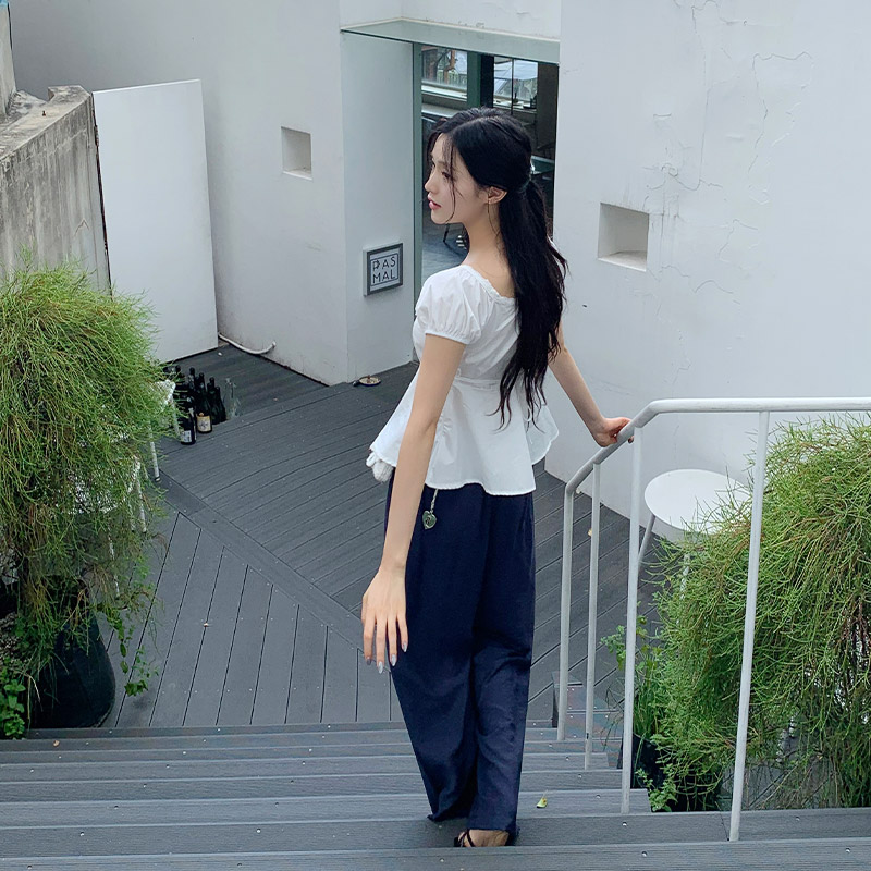 노이린 레이스 리본 플레어 블라우스 bs8357 - 상세 이미지 5