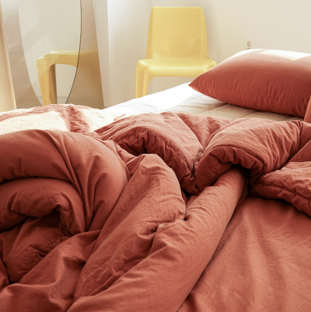 무봉제 오가닉 광목 순면 차렵이불 브릭, SS(슈퍼싱글)