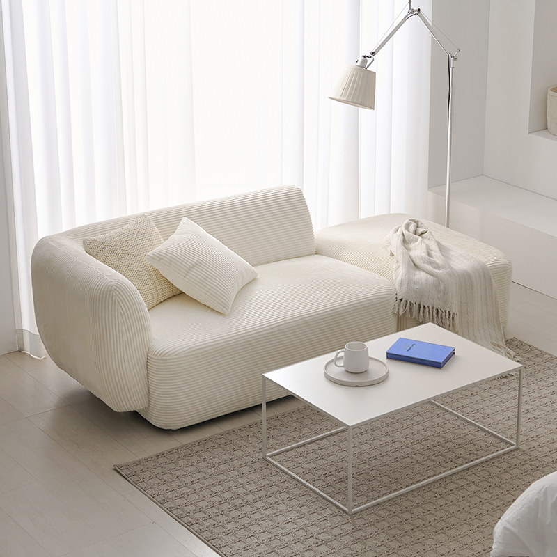 e스마트 모브 코듀로이 3인용 패브릭 쇼파 스툴포함