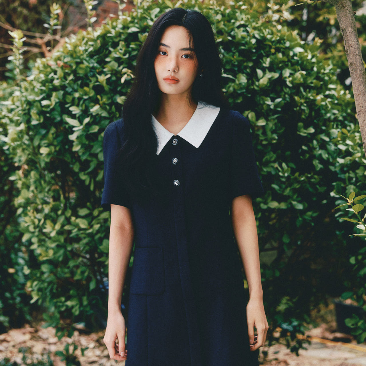 [단독 특가] 로엠 트위드 카라 원피스 RMOWF25S99