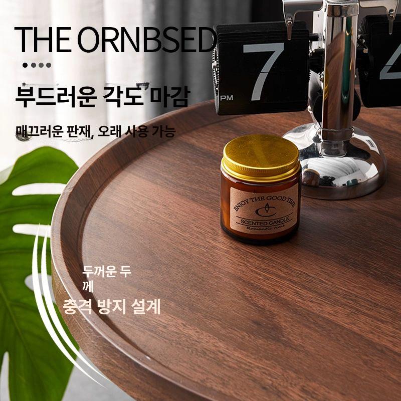 소파협탁 코너테이블 호텔 거실 소파 코너 골드+원목 50x50x60 - 상세 이미지 5