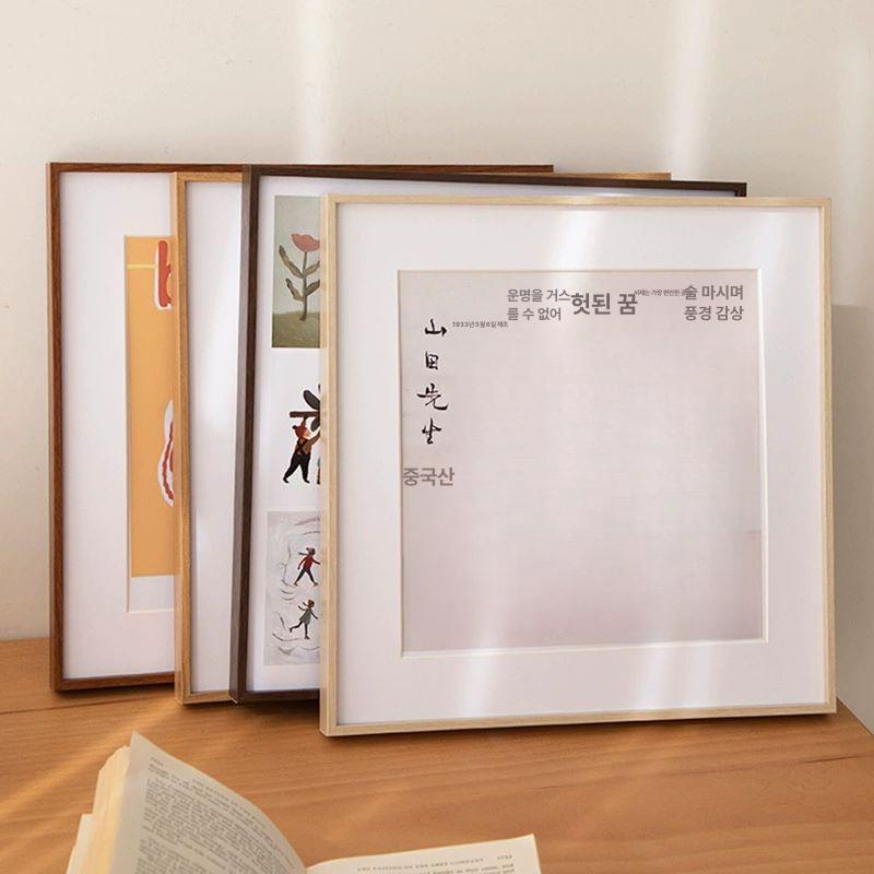우드 액자 원목 사진 결혼식 내부 거실 인테리어 골드 - 상세 이미지 3