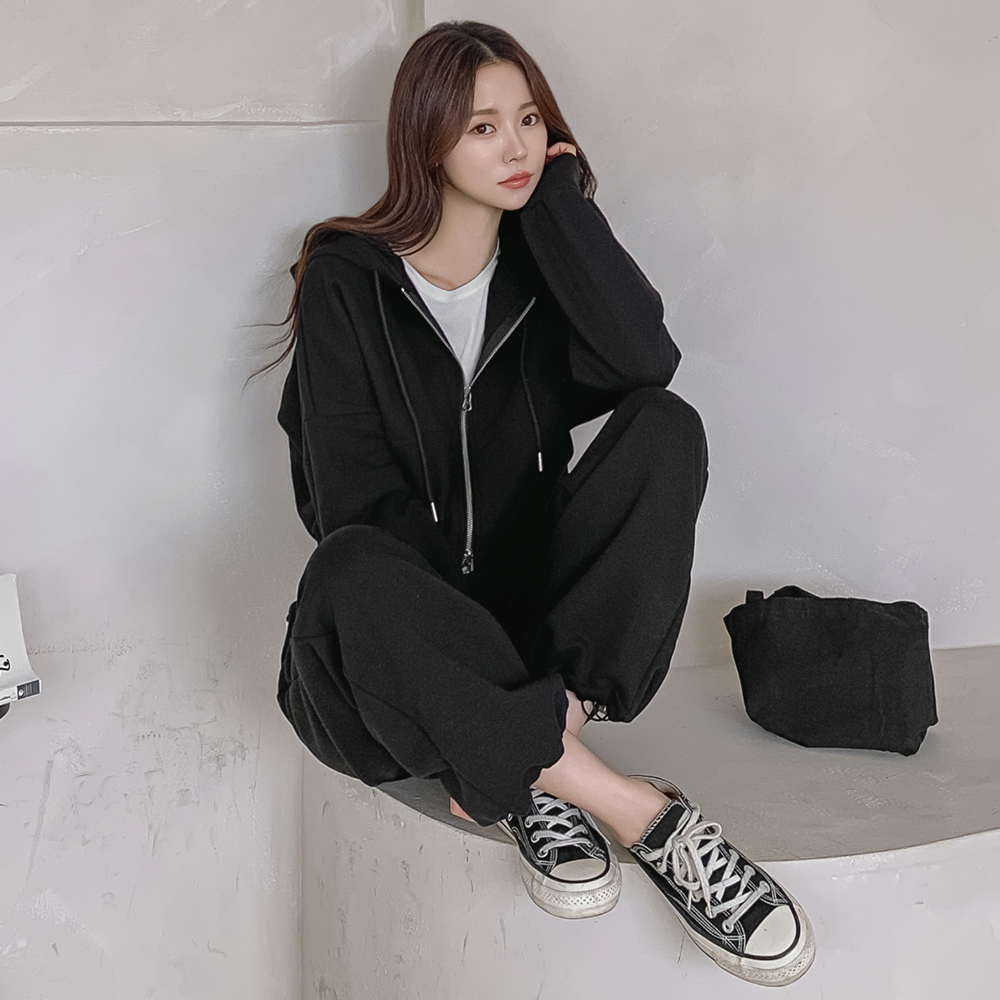 여성 트레이닝세트 크롭후드집업 츄리닝 트레이닝복 투웨이 와이드 상하세트