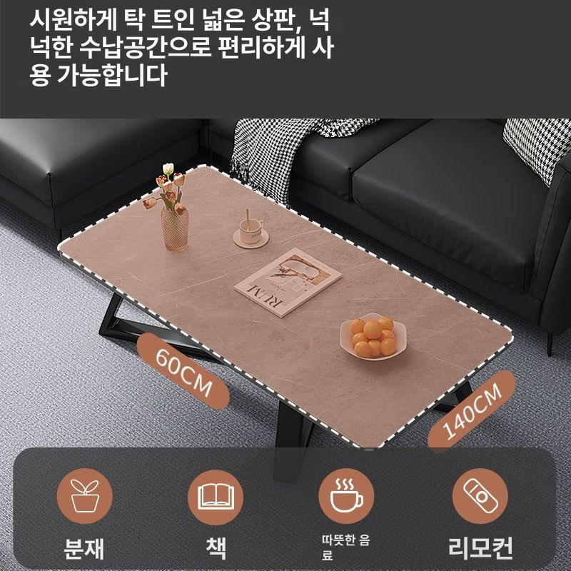 사무용 소파 테이블 작업용 대형 미팅 탁자 그레이 80x40x46cm - 상세 이미지 5