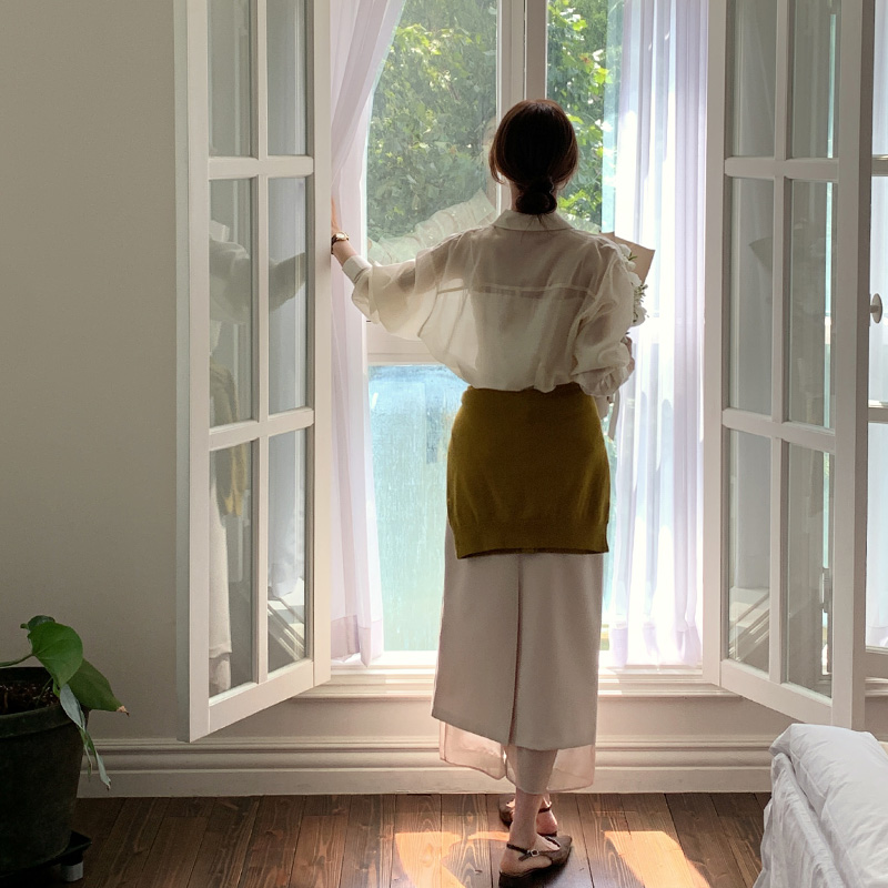 (하객룩) 벨라 쉬폰 레이어드 H라인 롱 스커트 sk6886 이미지 6