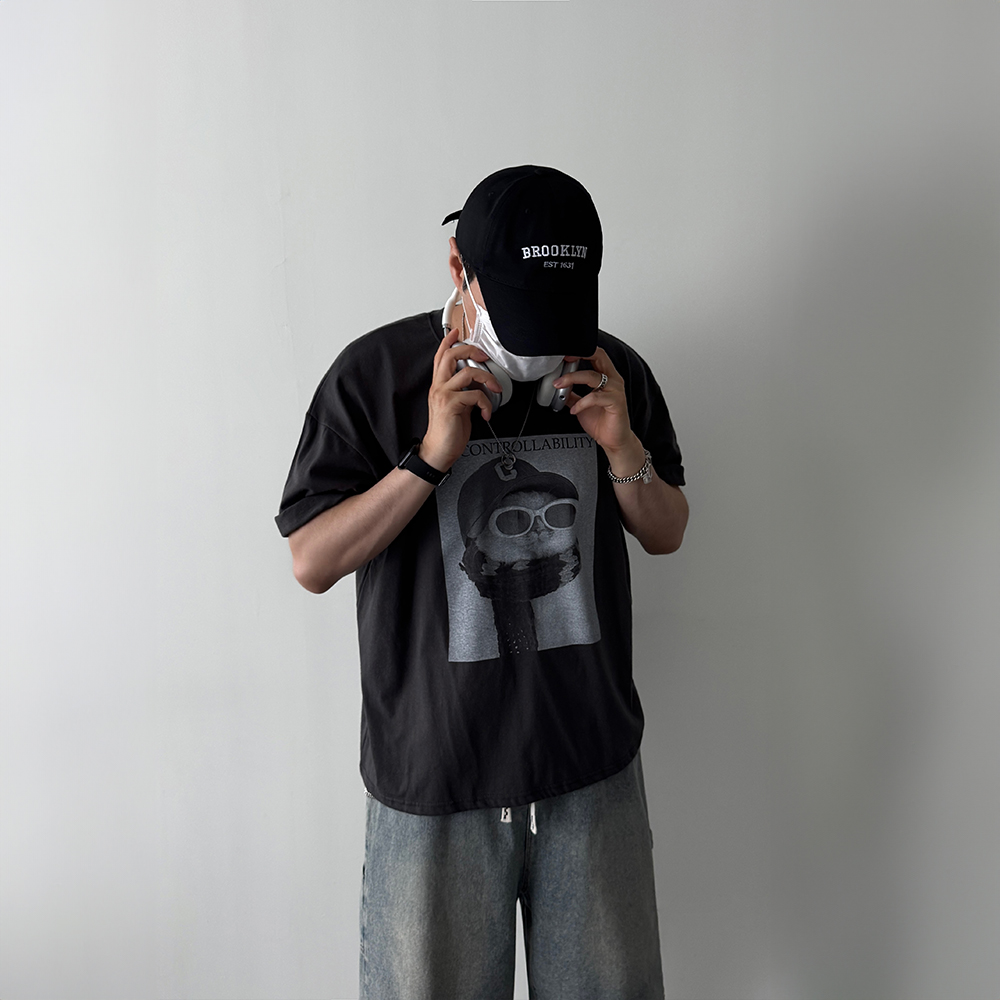 남자 루즈핏 그래픽티셔츠 면 오버핏 반팔 티 어빌리티 - 상세 이미지 3